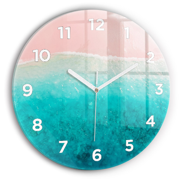 Wanduhr glas rund Strand Meersand