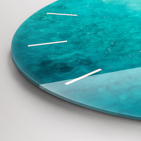 Wanduhr glas rund Strand Meersand