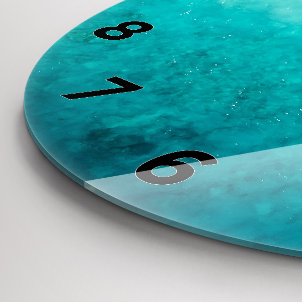 Wanduhr glas rund Strand Meersand