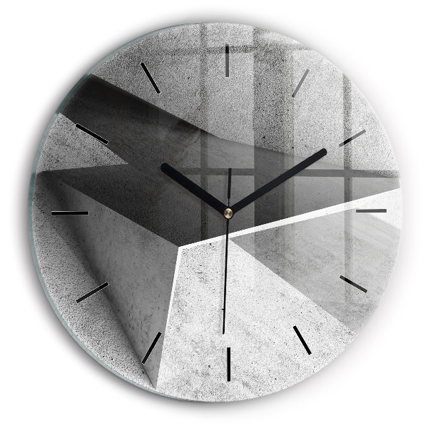Wanduhr glas rund Abstrakte Dreiecke