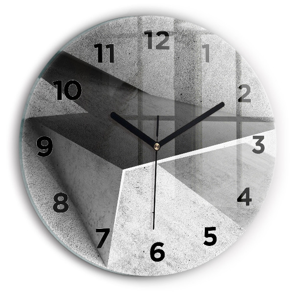 Wanduhr glas rund Abstrakte Dreiecke