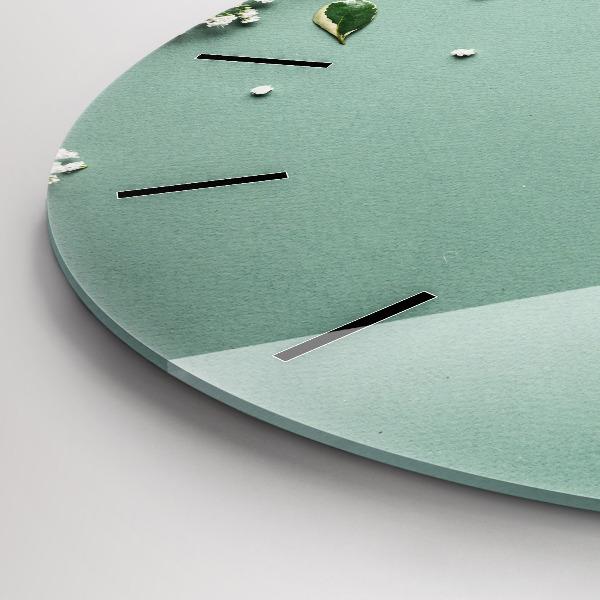 Wanduhr rund Zarte Blumen