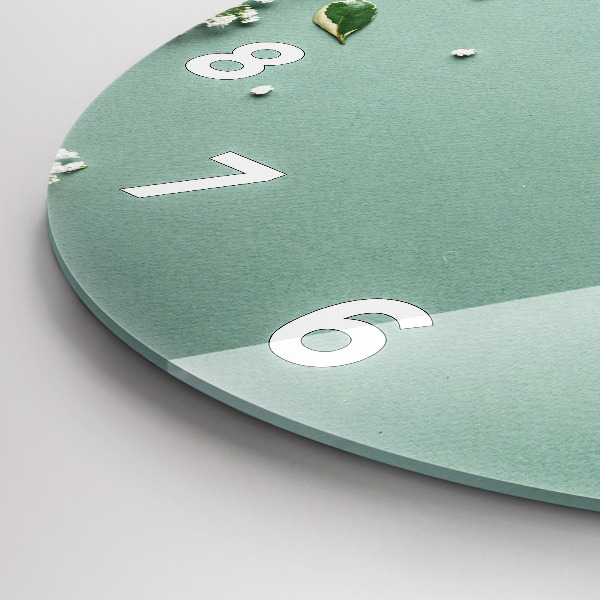 Wanduhr rund Zarte Blumen