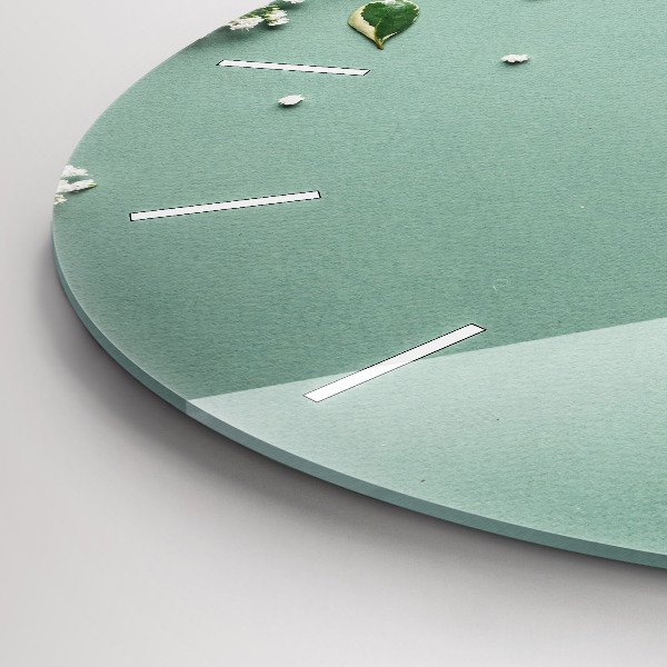 Wanduhr rund Zarte Blumen