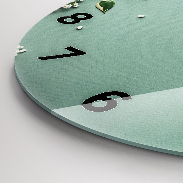 Wanduhr rund Zarte Blumen