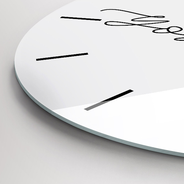 Wanduhr glas rund Inschrift Sei du selbst