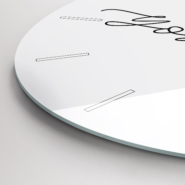 Wanduhr glas rund Inschrift Sei du selbst