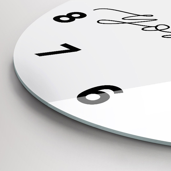 Wanduhr glas rund Inschrift Sei du selbst