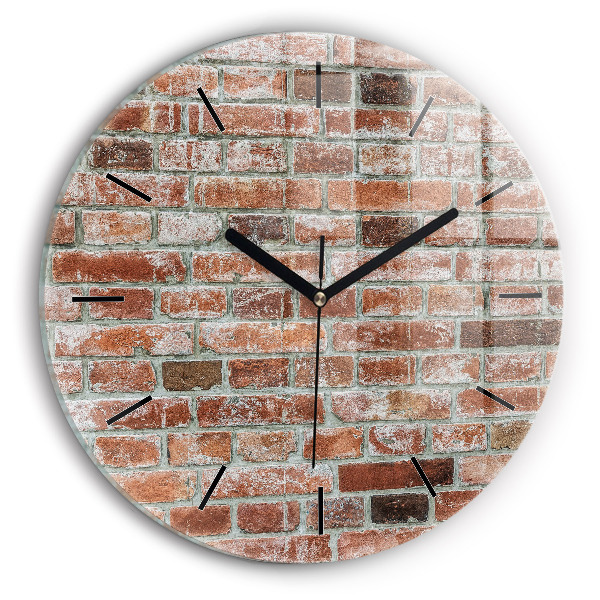 Wanduhr rund mit motiv Backsteinmauer