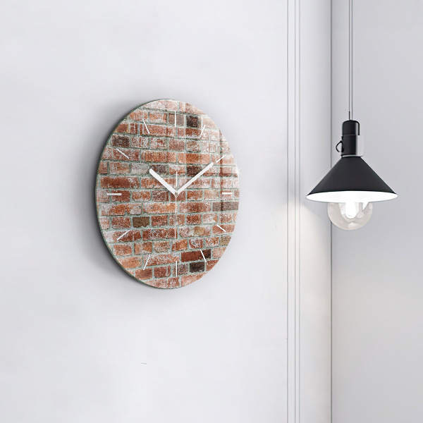 Wanduhr rund mit motiv Backsteinmauer