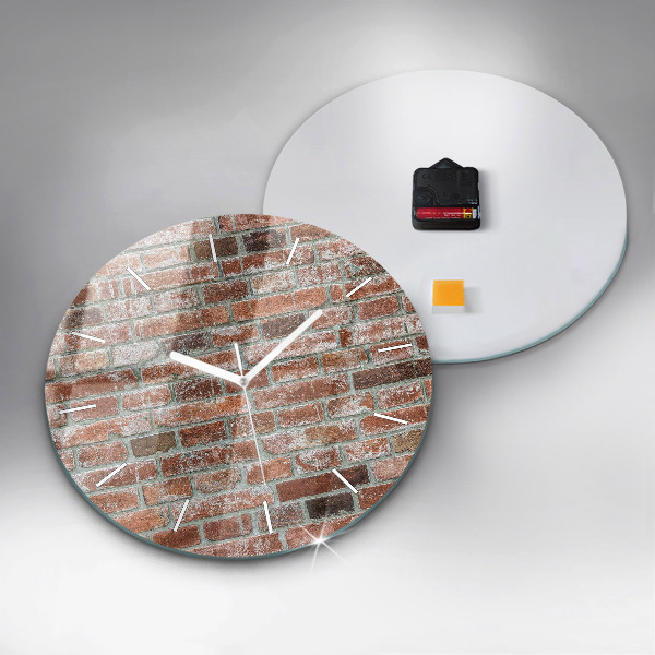 Wanduhr rund mit motiv Backsteinmauer