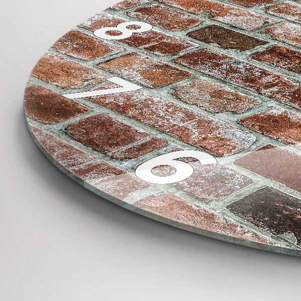 Wanduhr rund mit motiv Backsteinmauer