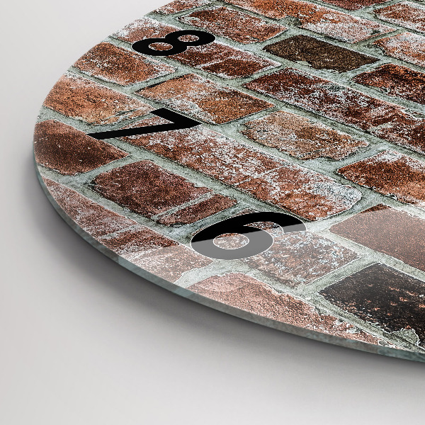 Wanduhr rund mit motiv Backsteinmauer