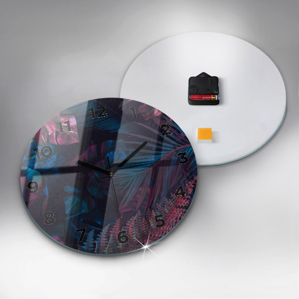 Wanduhr rund mit motiv Exotische Blumen