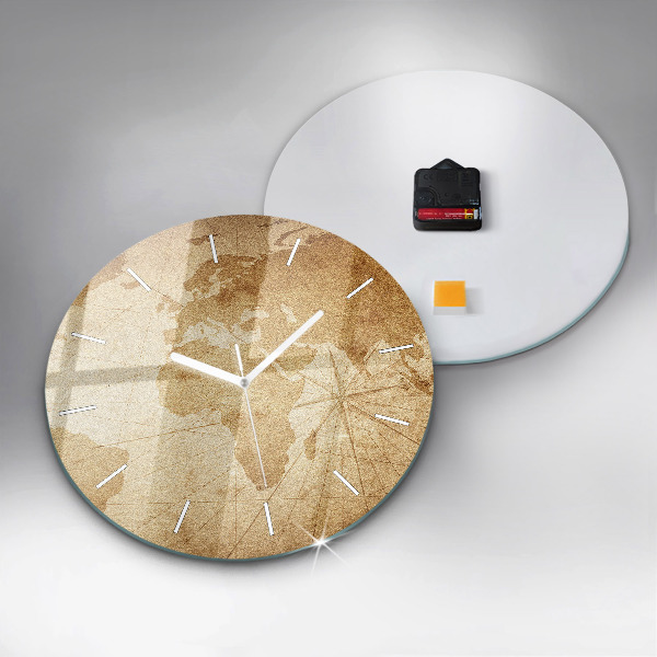 Wanduhr rund mit motiv Vintage-Weltkarte
