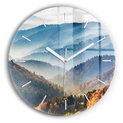Wanduhr rund mit motiv Berglandschaft