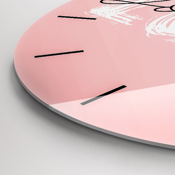 Wanduhr glas rund Liebe dich selbst Inschrift