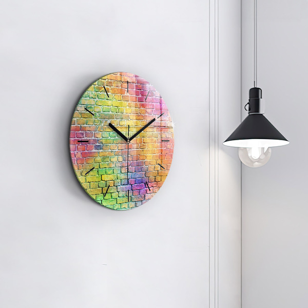 Wanduhr glas rund Bemalte Wand