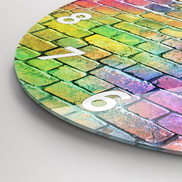 Wanduhr glas rund Bemalte Wand