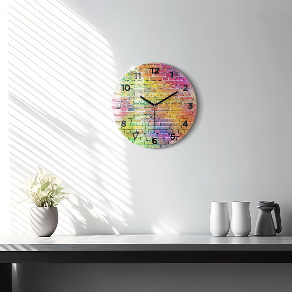 Wanduhr glas rund Bemalte Wand