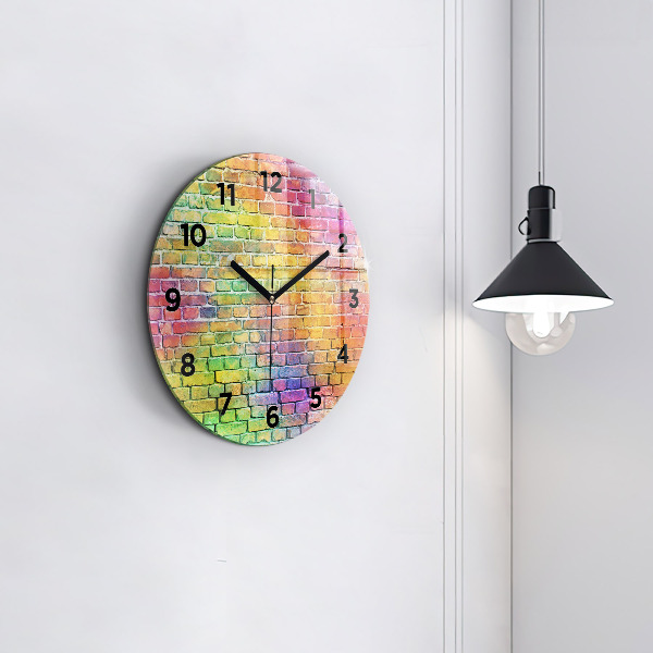 Wanduhr glas rund Bemalte Wand