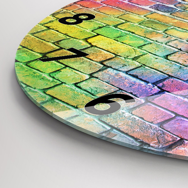 Wanduhr glas rund Bemalte Wand