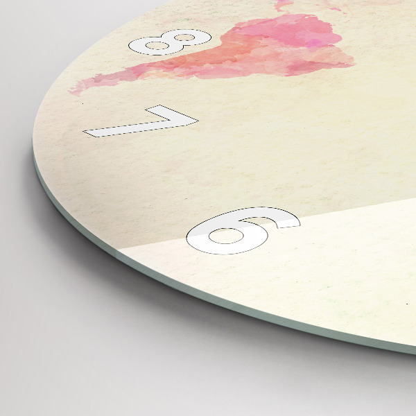 Wanduhr rund mit motiv Aquarell Weltkarte