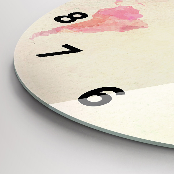 Wanduhr rund mit motiv Aquarell Weltkarte