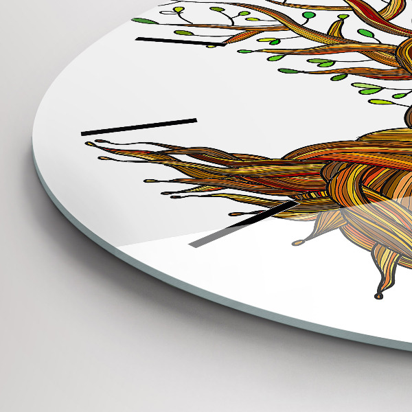 Wanduhr rund mit motiv Baumwurzeln