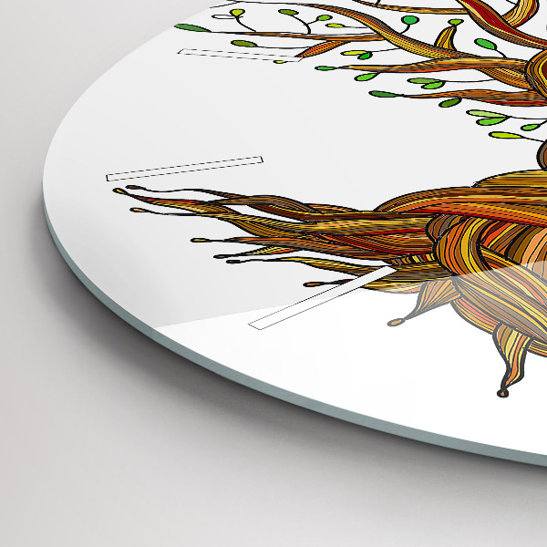 Wanduhr rund mit motiv Baumwurzeln