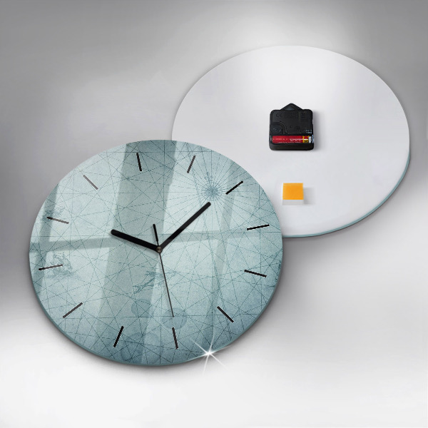 Wanduhr glas rund Vintage-Karte