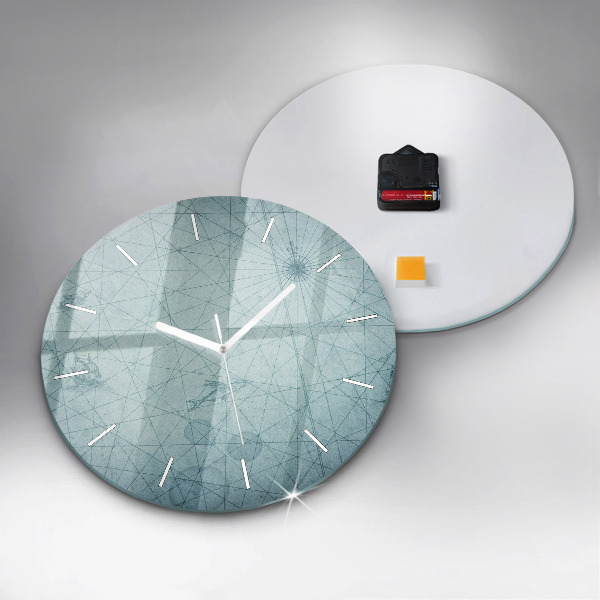 Wanduhr glas rund Vintage-Karte