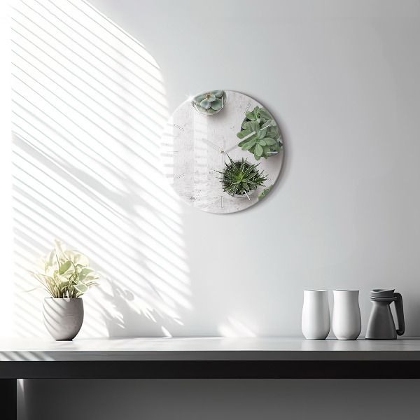 Wanduhr rund mit motiv Dekorative Pflanzen