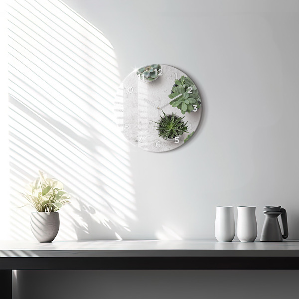 Wanduhr rund mit motiv Dekorative Pflanzen
