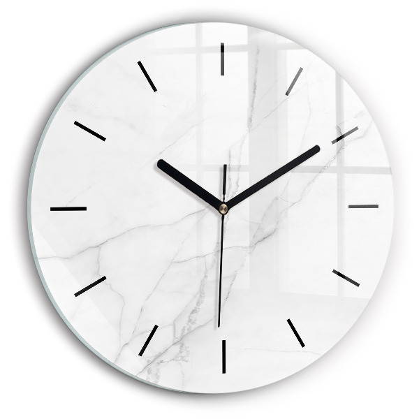 Wanduhr glas rund Dekorativer Marmor