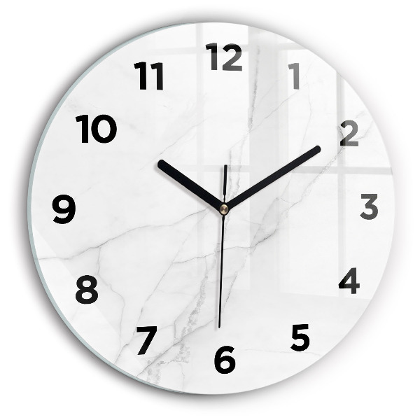 Wanduhr glas rund Dekorativer Marmor