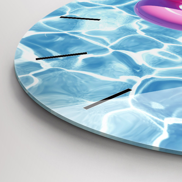 Wanduhr rund mit motiv Aufblasbare Flamingos