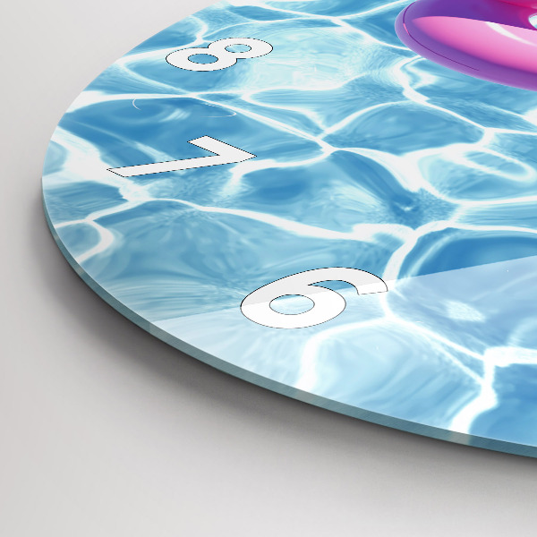 Wanduhr rund mit motiv Aufblasbare Flamingos