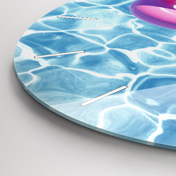 Wanduhr rund mit motiv Aufblasbare Flamingos