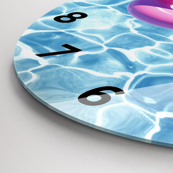 Wanduhr rund mit motiv Aufblasbare Flamingos