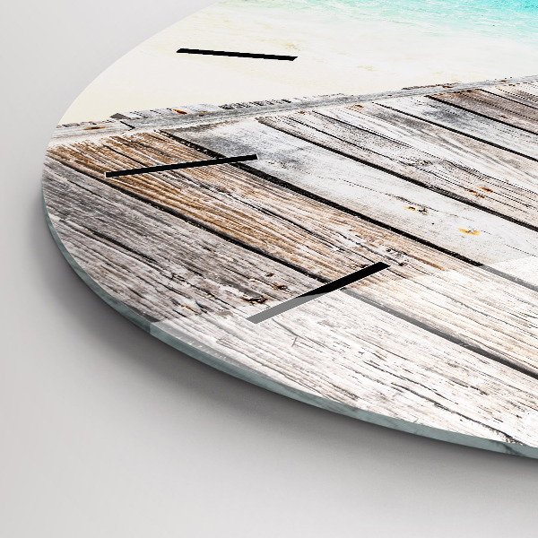 Wanduhr glas rund Tropische Insel