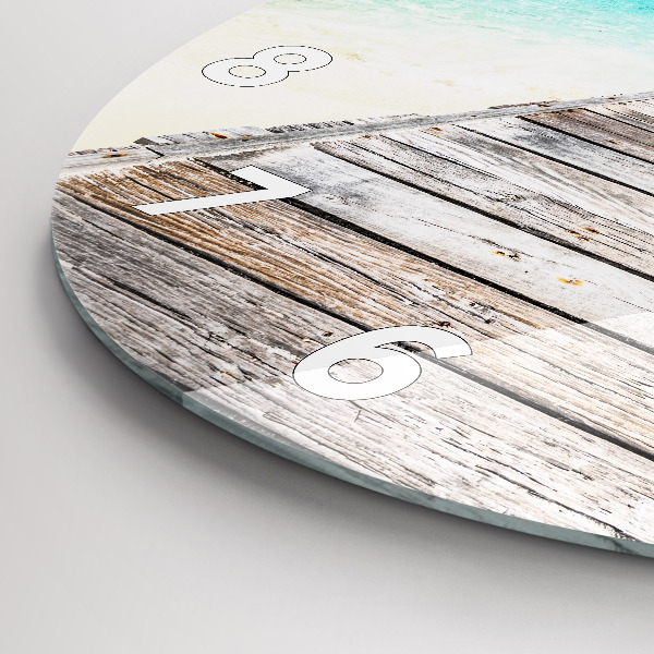 Wanduhr glas rund Tropische Insel