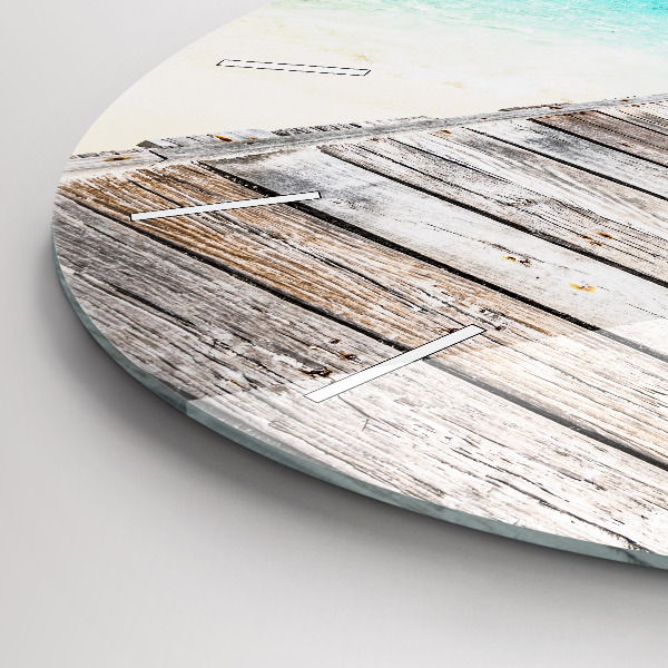 Wanduhr glas rund Tropische Insel