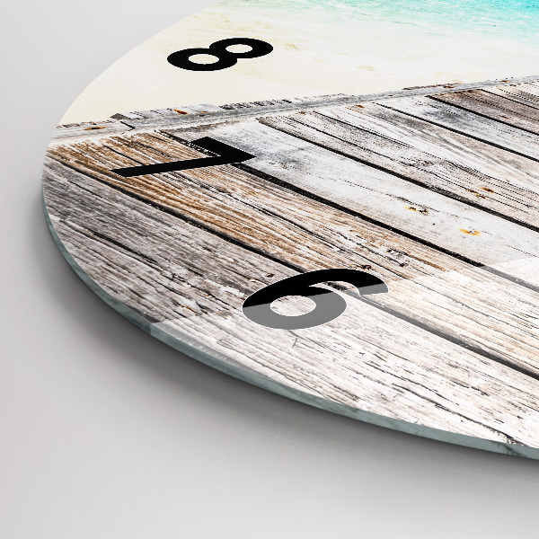 Wanduhr glas rund Tropische Insel