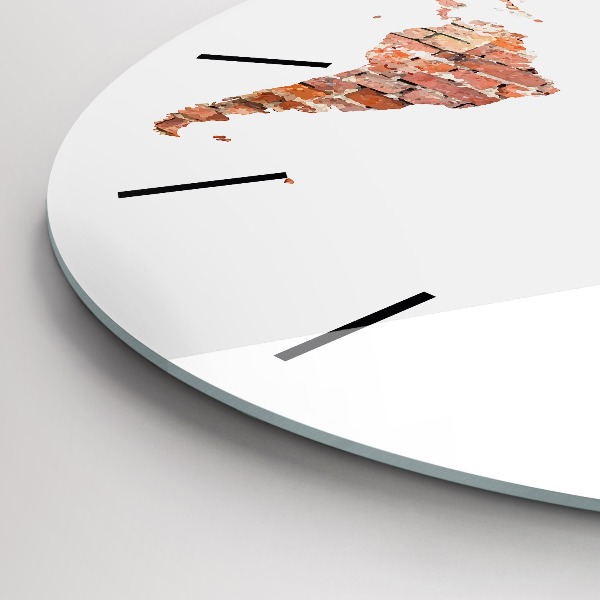 Wanduhr glas rund Alte Ziegelsteinkarte