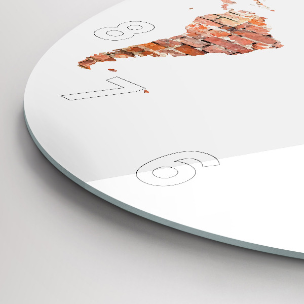 Wanduhr glas rund Alte Ziegelsteinkarte