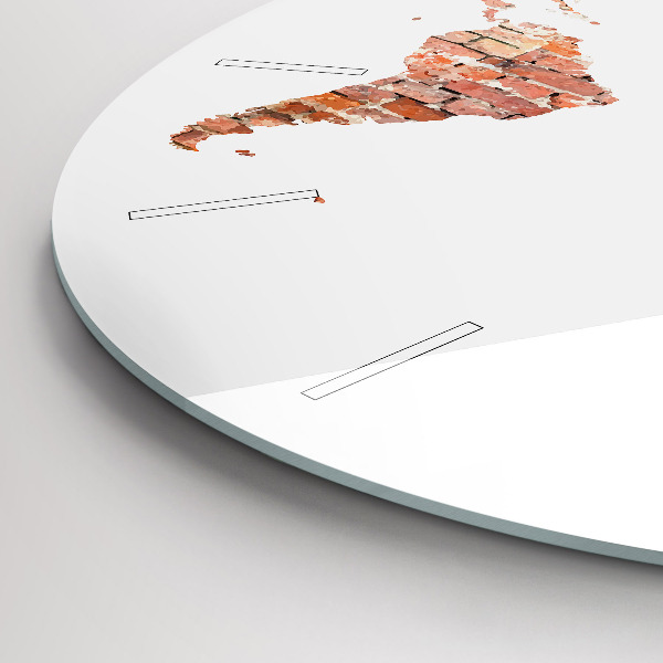 Wanduhr glas rund Alte Ziegelsteinkarte