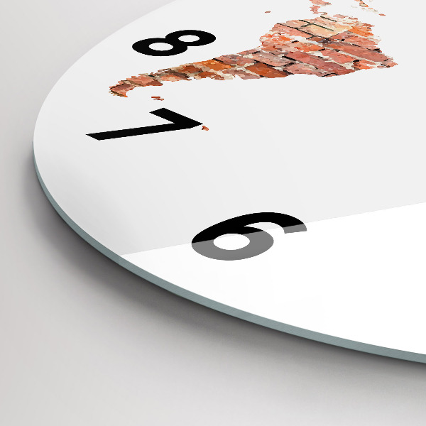 Wanduhr glas rund Alte Ziegelsteinkarte