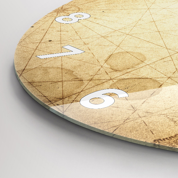 Wanduhr glas rund Alte Weltkarte