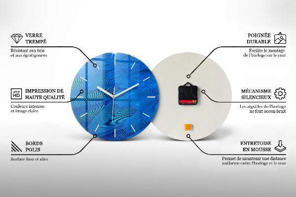 Wanduhr rund Frühlingsblumen